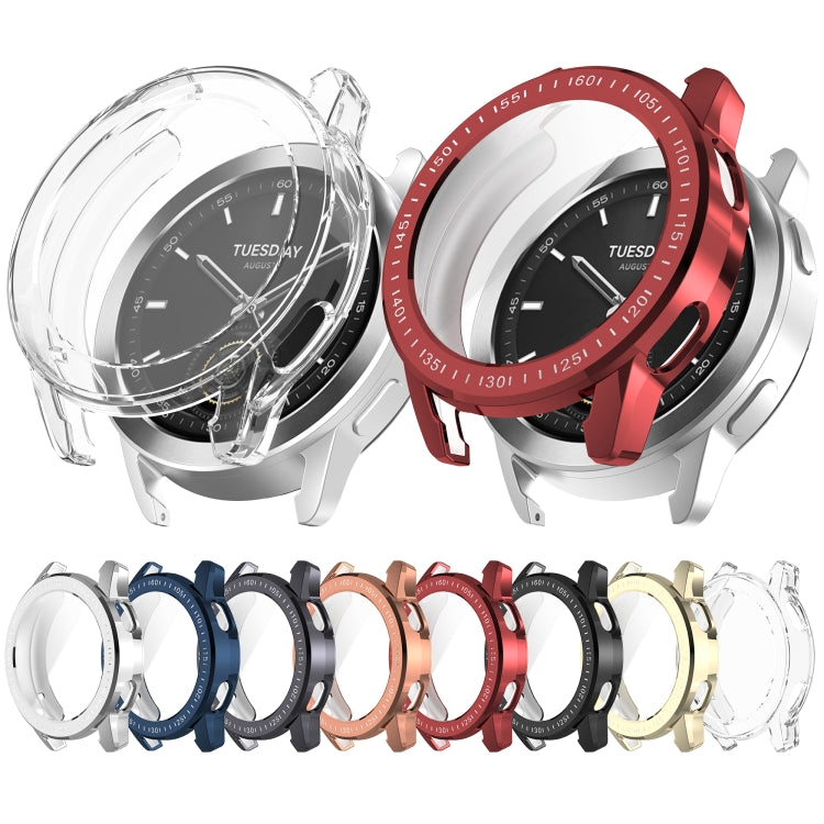 For Xiaomi Watch S3 Full Package TPU Electroplated Watch Protective Case(Red) - Watch Cases by buy2fix | Online Shopping UK | buy2fix