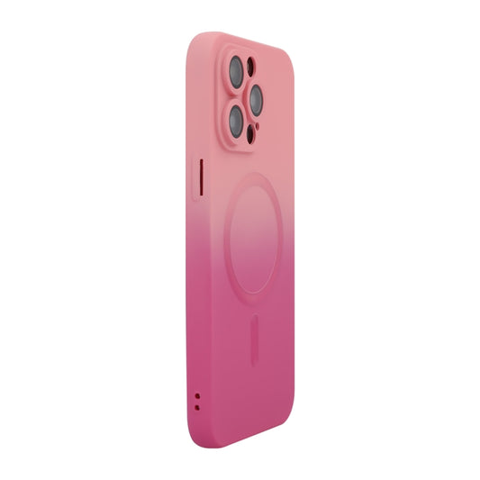 For iPhone 15 Pro Max ENKAY Hat-Prince MagSafe Rainbow Gradient Silicone Phone Case with Lens Film(Pink Rose) - iPhone 15 Pro Max Cases by ENKAY | Online Shopping UK | buy2fix