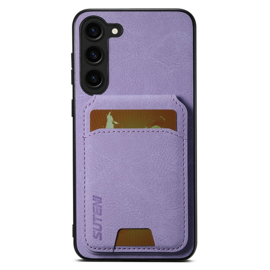 For Samsung Galaxy S23+ 5G Suteni H02 Litchi Leather Card Wallet Stand Back Phone Case(Purple) - Galaxy S23+ 5G Cases by Suteni | Online Shopping UK | buy2fix