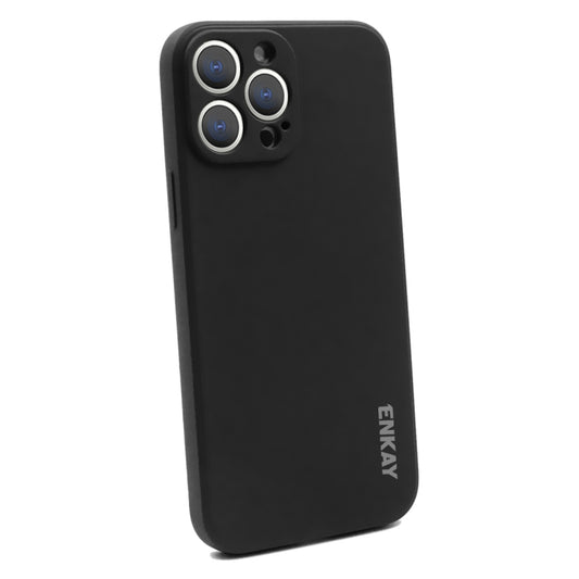 For iPhone 15 Pro Max ENKAY Liquid Silicone Soft Shockproof Phone Case(Black) - iPhone 15 Pro Max Cases by ENKAY | Online Shopping UK | buy2fix