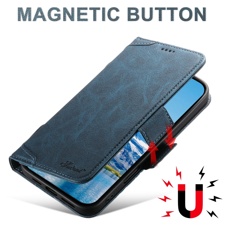 For iPhone 16 Pro SUTENI J07 Multifunctional Horizontal Flip Magsafe Leather Phone Case(Blue) - iPhone 16 Pro Cases by Suteni | Online Shopping UK | buy2fix