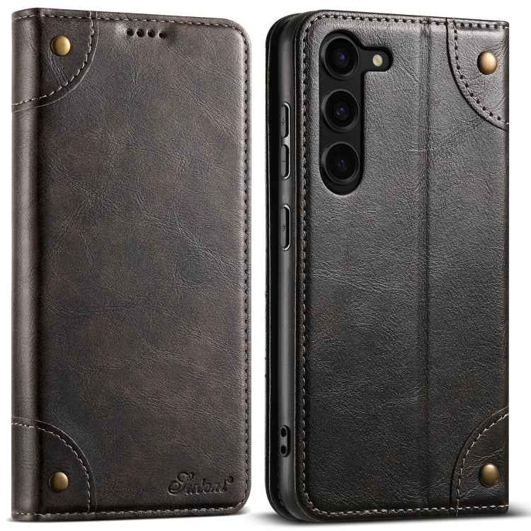 For Samsung Galaxy S24 5G Suteni Baroque Calf Texture Buckle Wallet Leather Phone Case(Black) - Galaxy S24 5G Cases by Suteni | Online Shopping UK | buy2fix