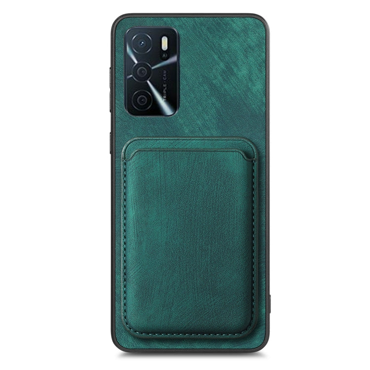 For OPPO Reno8 T 4G Retro Leather Card Bag Magnetic Phone Case(Green) - OPPO Cases by buy2fix | Online Shopping UK | buy2fix