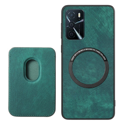 For OPPO Reno8 Pro 5G Retro Leather Card Bag Magnetic Phone Case(Green) - OPPO Cases by buy2fix | Online Shopping UK | buy2fix