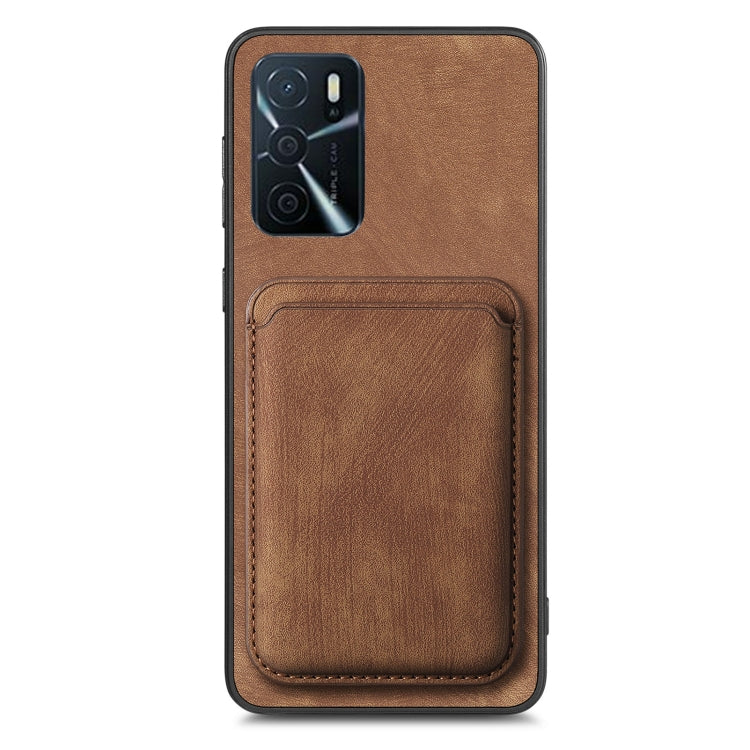 For OPPO A38 4G / A18 4G Retro Leather Card Bag Magnetic Phone Case(Brown) - OPPO Cases by buy2fix | Online Shopping UK | buy2fix