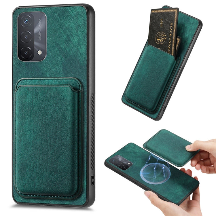 For OPPO A93 5G/A74 5G/A54 5G Retro Leather Card Bag Magnetic Phone Case(Green) - OPPO Cases by buy2fix | Online Shopping UK | buy2fix