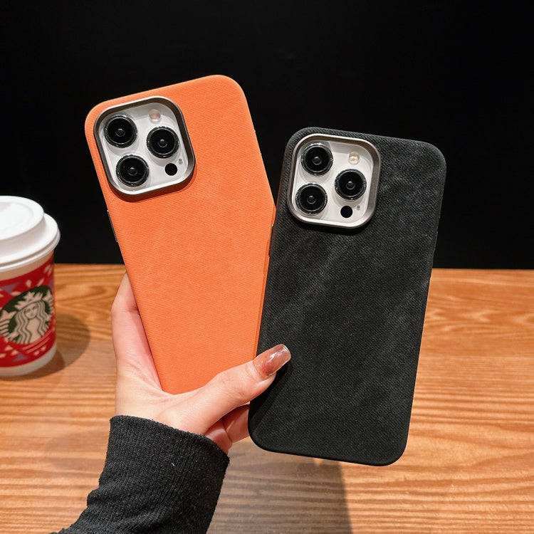 For iPhone 15 Plus Vintage Denim Shockproof Magsafe Phone Case(Orange) - iPhone 15 Plus Cases by buy2fix | Online Shopping UK | buy2fix