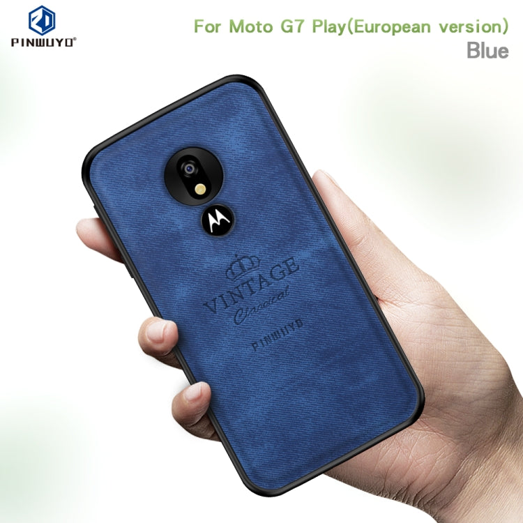 PINWUYO Shockproof Waterproof Full Coverage PC + TPU + Skin Protective Case for Motorola Moto G7 Play (Eurasian Version)(Blue) - Motorola Cases by PINWUYO | Online Shopping UK | buy2fix