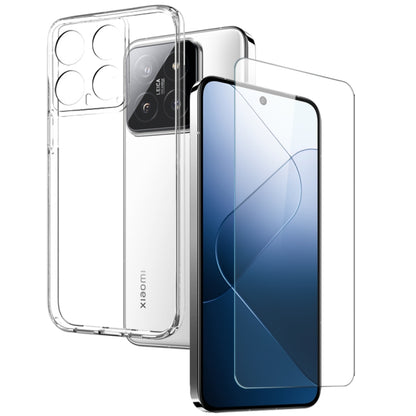 For Xiaomi 14 5G NORTHJO Transparent TPU Phone Case with Tempered Glass Film(Transparent) - 14 Cases by NORTHJO | Online Shopping UK | buy2fix