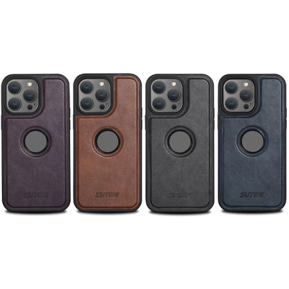 For iPhone 15 Suteni G1 Magsafe Leather Back Phone Case(Brown) - iPhone 15 Cases by Suteni | Online Shopping UK | buy2fix