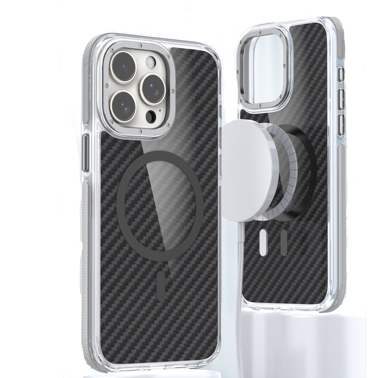 For iPhone 14 Pro Magsafe Dual-Color Carbon Fiber Phone Case(Grey) - iPhone 14 Pro Cases by buy2fix | Online Shopping UK | buy2fix