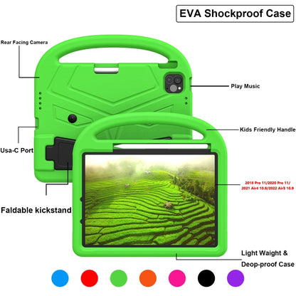 For iPad Air 11 2024 Sparrow Style Shockproof Kickstand EVA Tablet Case(Green) - iPad Air 11 2024 Cases by buy2fix | Online Shopping UK | buy2fix