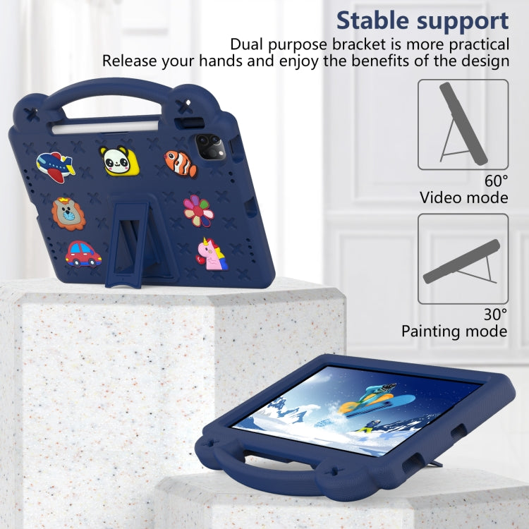 For  iPad Pro 11 2024 Handle Kickstand Children EVA Shockproof Tablet Case(Navy Blue) - iPad Pro 11 2024 Cases by buy2fix | Online Shopping UK | buy2fix