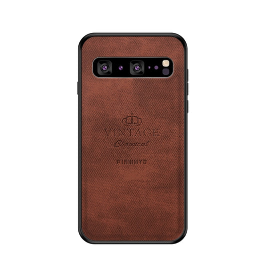 PINWUYO Shockproof Waterproof Full Coverage PC + TPU + Skin Protective Case for Galaxy S10 5G(Brown) - Galaxy Phone Cases by PINWUYO | Online Shopping UK | buy2fix