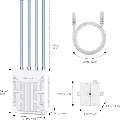 WAVLINK WN573HX3 AX3000 Waterproof Outdoor WiFi Wireless Outdoor Dual Band Router, Plug:AU Plug - Wireless Routers by WAVLINK | Online Shopping UK | buy2fix