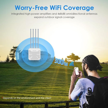 WAVLINK WN573HX3 AX3000 Waterproof Outdoor WiFi Wireless Outdoor Dual Band Router, Plug:AU Plug - Wireless Routers by WAVLINK | Online Shopping UK | buy2fix