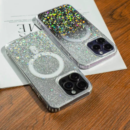 For iPhone 15 Plus Gradient Glitter Starry MagSafe Phone Case(Gradient Purple) - iPhone 15 Plus Cases by buy2fix | Online Shopping UK | buy2fix