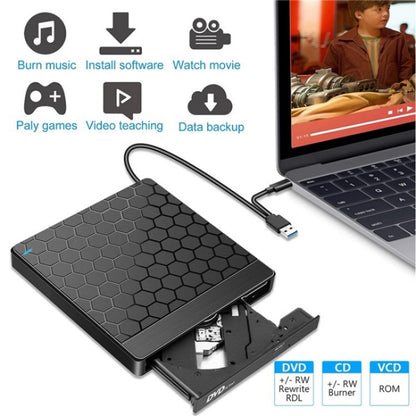 042  Football Pattern USB3.0 / Type-C Computer Laptop External Optical Drive Burner DVD Burner - Rewritable Drive by buy2fix | Online Shopping UK | buy2fix