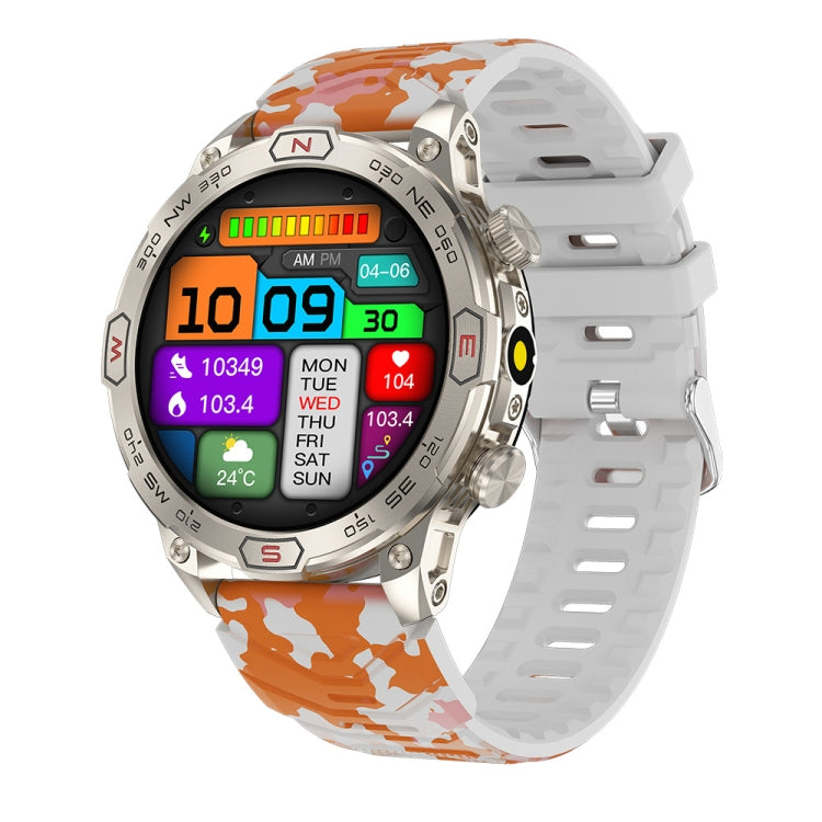 KC86 1.43 inch Color Screen Smart Watch, Support Bluetooth Call / Health Monitoring(Camouflage Orange) - Smart Watches by buy2fix | Online Shopping UK | buy2fix