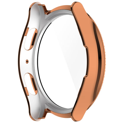 For Samsung Galaxy Watch 7 40mm Single Row Diamond PC + Tempered Film Integrated Watch Protective Case(Rose Gold) - Watch Cases by buy2fix | Online Shopping UK | buy2fix