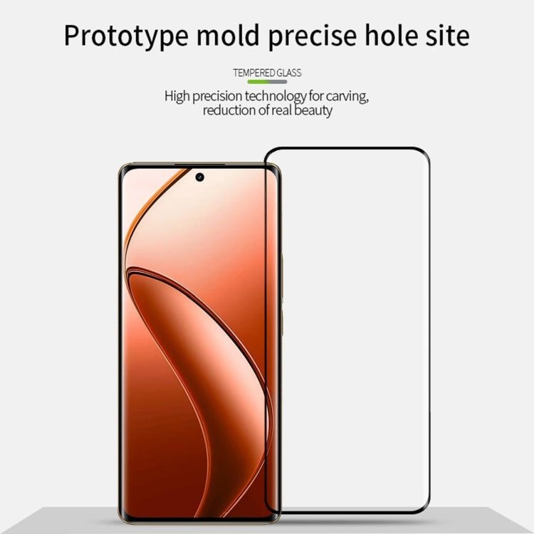 For Realme 12 Pro+ PINWUYO 9H 3D Hot Bending Tempered Glass Film(Black) - Realme Tempered Glass by PINWUYO | Online Shopping UK | buy2fix