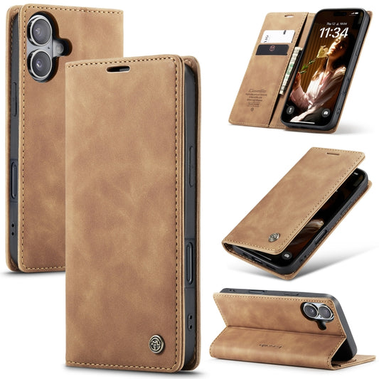 For iPhone 16 CaseMe 013 Multifunctional Horizontal Flip Leather Phone Case(Brown) - iPhone 16 Cases by CaseMe | Online Shopping UK | buy2fix