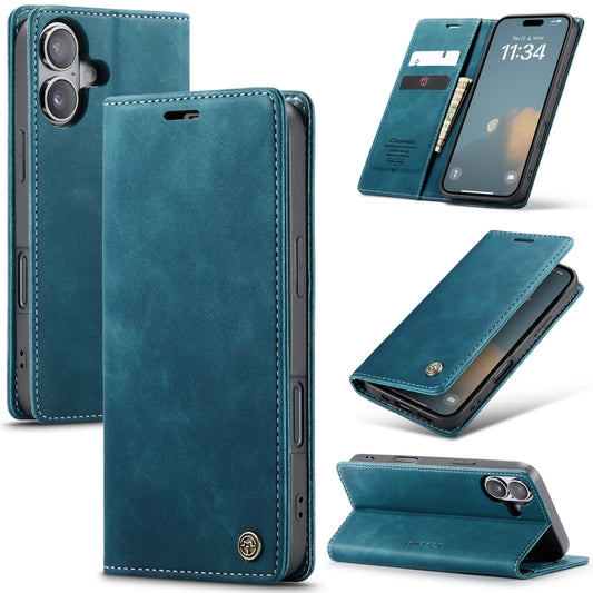 For iPhone 16 CaseMe 013 Multifunctional Horizontal Flip Leather Phone Case(Blue) - iPhone 16 Cases by CaseMe | Online Shopping UK | buy2fix