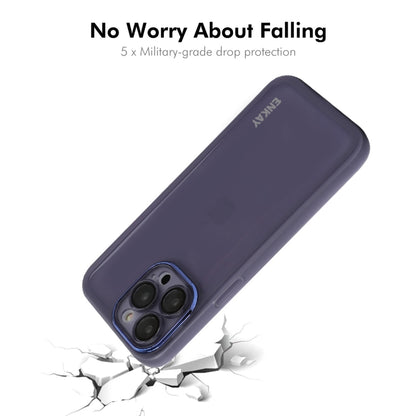 For iPhone 16 Pro Max ENKAY Hat-Prince Translucent Matte TPU Phone Case with Lens Film(Blue) - iPhone 16 Pro Max Cases by ENKAY | Online Shopping UK | buy2fix