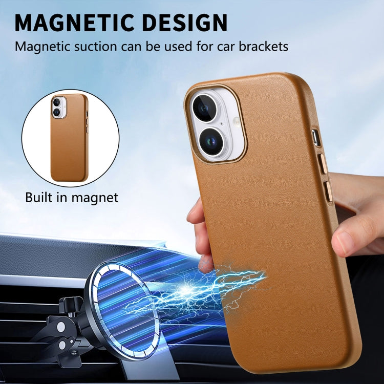 For iPhone 16 Pro Electroplated Metal Button Shockproof Phone Case(Brown) - iPhone 16 Pro Cases by buy2fix | Online Shopping UK | buy2fix