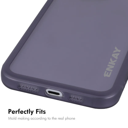 For iPhone 16 Pro Max ENKAY Hat-Prince Translucent Matte TPU Phone Case with Lens Film + 9H Big Arc Edge Film(Purple) - iPhone 16 Pro Max Cases by ENKAY | Online Shopping UK | buy2fix