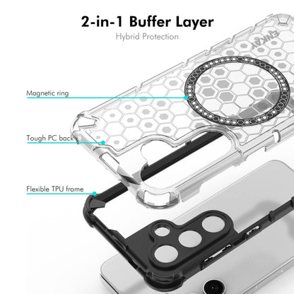 For Samsung Galaxy S23+ 5G ENKAY Hat-Prince Honeycomb MagSafe Shockproof Phone Case with 0.18mm Film(Green) - Galaxy S23+ 5G Cases by ENKAY | Online Shopping UK | buy2fix