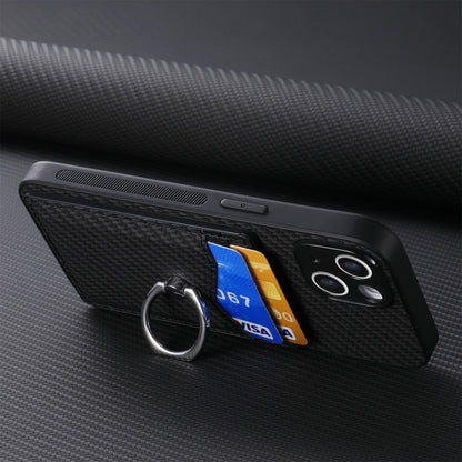 For iPhone 16 Pro Max Carbon Fiber Card Wallet Ring Phone Case(Black) - iPhone 16 Pro Max Cases by buy2fix | Online Shopping UK | buy2fix