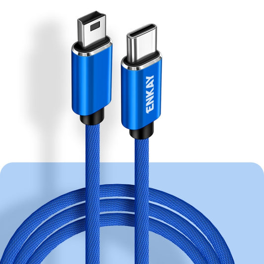 ENKAY ENK-CB169USB C / Type-C to Mini USB 2.0 Charging Cord Data Cable, Length 1m(Blue) - Cable & Adapters by ENKAY | Online Shopping UK | buy2fix