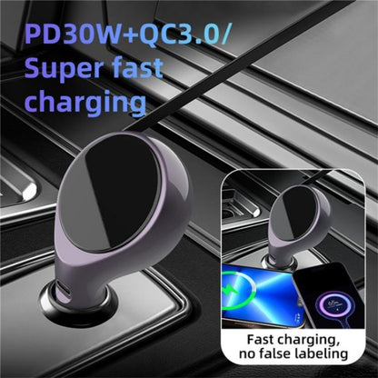 K1 With Retractable Cable Car Charger Type-C PD 20W Fast Charging Adapter - Car Charger by buy2fix | Online Shopping UK | buy2fix