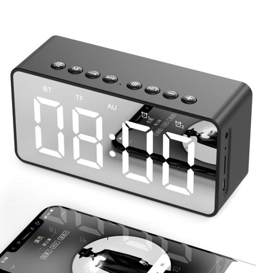 AEC BT506 Speaker with Mirror, LED Clock Display, Dual Alarm Clock, Snooze, HD Hands-free Calling, HiFi Stereo(Black) - Desktop Speaker by AEC | Online Shopping UK | buy2fix