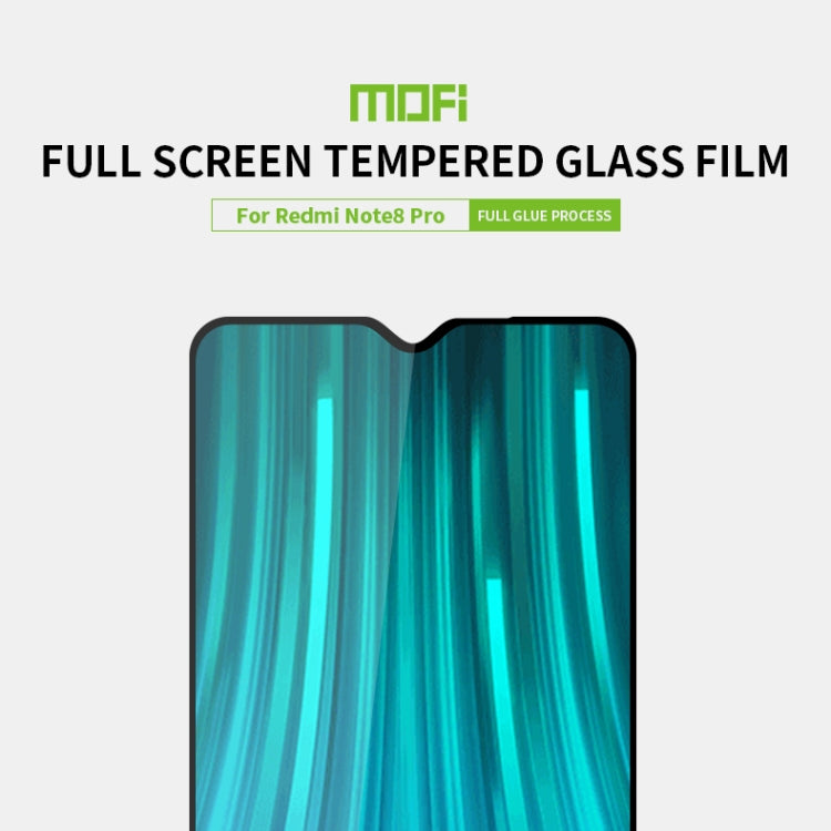 For Xiaomi RedMi Note8 Pro MOFI 9H 2.5D Full Screen Tempered Glass Film(Black) -  by MOFI | Online Shopping UK | buy2fix