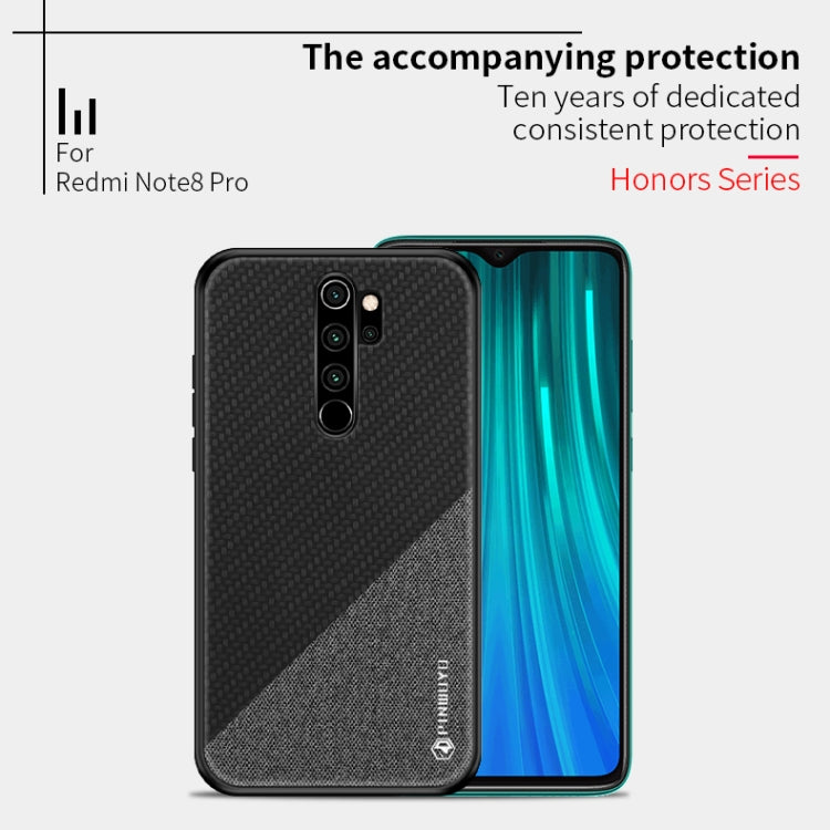 For Xiaomi RedMi Note 8 Pro PINWUYO Rong Series  Shockproof PC + TPU+ Chemical Fiber Cloth Protective Cover(Brown) - Xiaomi Cases by buy2fix | Online Shopping UK | buy2fix