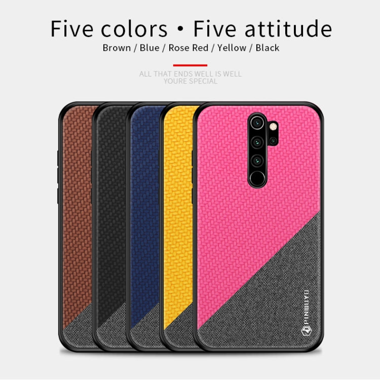 For Xiaomi RedMi Note 8 Pro PINWUYO Rong Series  Shockproof PC + TPU+ Chemical Fiber Cloth Protective Cover(Red) - Xiaomi Cases by buy2fix | Online Shopping UK | buy2fix