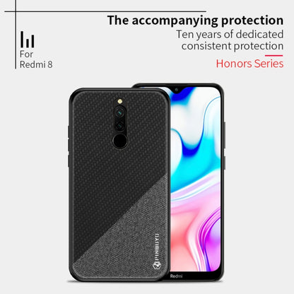 For Xiaomi RedMi 8 PINWUYO Rong Series  Shockproof PC + TPU+ Chemical Fiber Cloth Protective Cover(Brown) - Xiaomi Cases by PINWUYO | Online Shopping UK | buy2fix