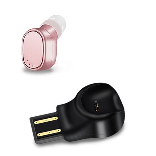 LESIRI X12 Bluetooth Headset Mini Wireless Earphone Portable USB Magnetic Charging Headset Sport Earbud Headset for iPhone(Rose Gold) - Bluetooth Earphone by LESIRI | Online Shopping UK | buy2fix