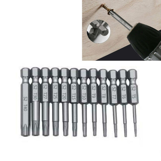 12pcs / Set 50mm Plum Blossom Hollow Bit Multifunctional Peeling Bit Set - Screwdriver Tools by buy2fix | Online Shopping UK | buy2fix