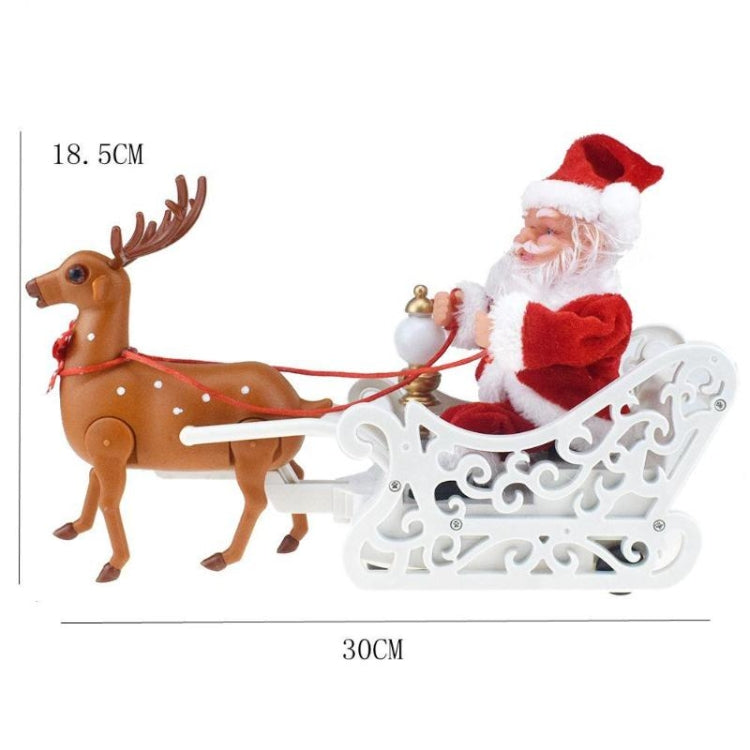 Novelty Creative Elk Sled Santa Claus Doll With Music Electric Universal Car Toy Christmas Gift - Music Toys by buy2fix | Online Shopping UK | buy2fix