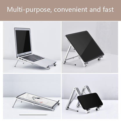 Oatsbasf 03040 Metal Mini Notebook Stand Aluminum Alloy Computer Cooling Folding Bracket(Silver) - Laptop Stand by Oatsbasf | Online Shopping UK | buy2fix