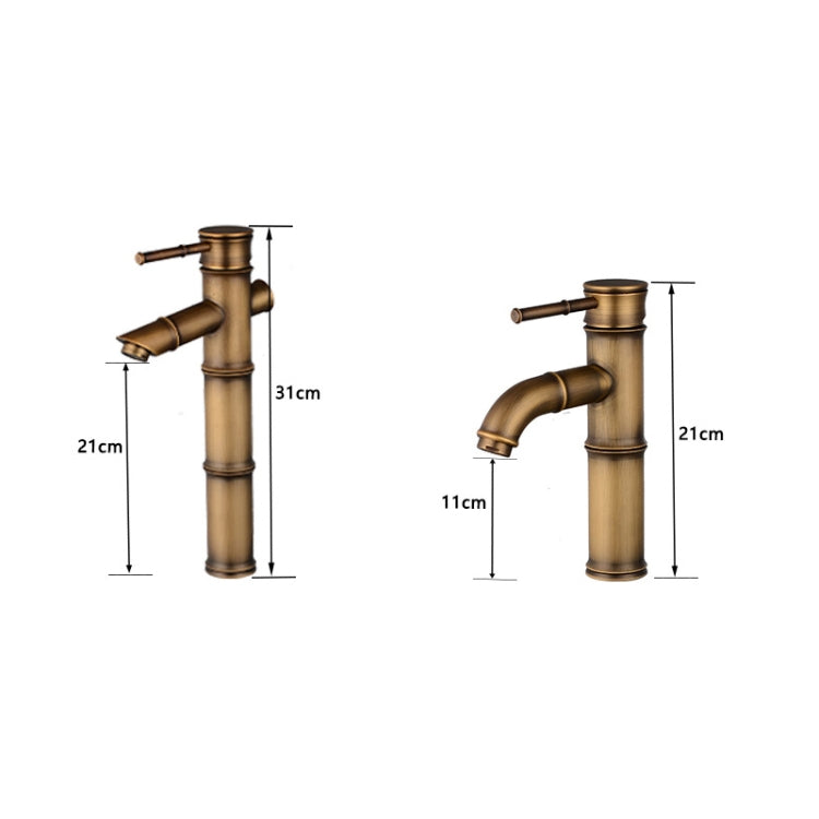 Antique Retro Hot Cold Water Bathroom Counter Basin Bamboo Waterfall Basin Copper Faucet, Specifications:Breaking 3 Knots - Faucets & Accessories by buy2fix | Online Shopping UK | buy2fix