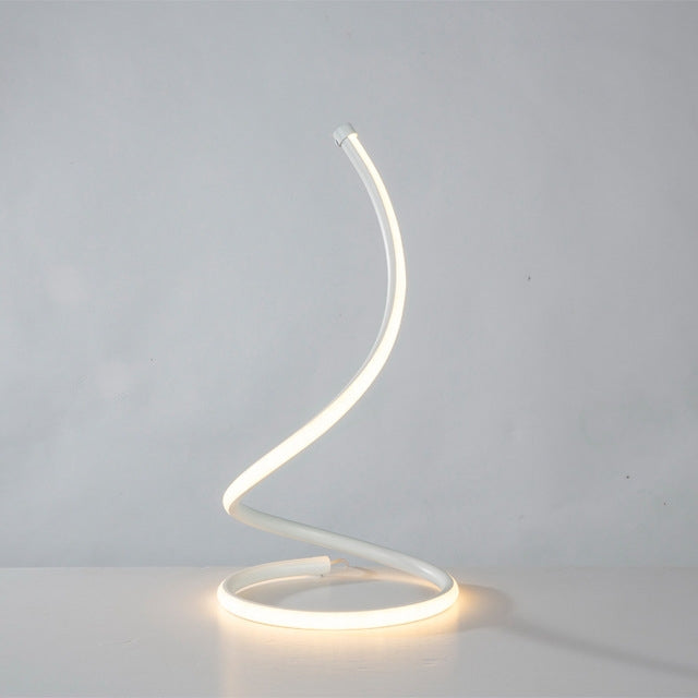 LED Spiral Table Lamp Home Living Room Bedroom Decoration Lighting Bedside Light, Specifications:UK Plug(White) - Bedside Light by buy2fix | Online Shopping UK | buy2fix