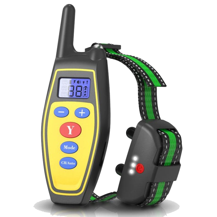 Dog Training Device Remote Control Bark Control Charging Waterproof Pet Training Collar with Electric Shock Vibration(Yellow) - Training Aids by buy2fix | Online Shopping UK | buy2fix