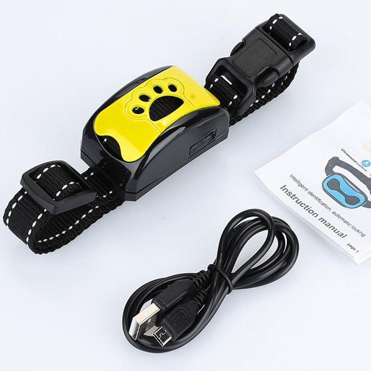 Rechargeable Waterproof Intelligent Identification Automatic Lock Bark Stop(Lemon Yellow) - Training Aids by buy2fix | Online Shopping UK | buy2fix