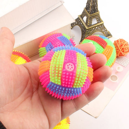 10 PCS Luminous Volleyball Bouncy Ball Massage Ball Whistle Thorn Ball, Random Color Delivery, Diameter: 7.5cm - Music Toys by buy2fix | Online Shopping UK | buy2fix