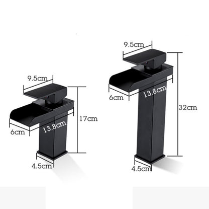 Bathroom Wide Mouth Faucet Square Sink Single Hole Basin Faucet, Specification: HT-Z6006 High Type - Faucets & Accessories by buy2fix | Online Shopping UK | buy2fix