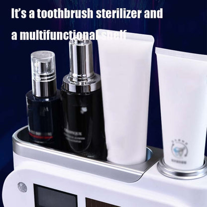 Smart UV Toothbrush Sterilizer Punch-Free Sterilization Wall Mounted Toothbrush Holder Set, Specification: Ordinary(White Gray) - Toothbrush Sanitizer by buy2fix | Online Shopping UK | buy2fix